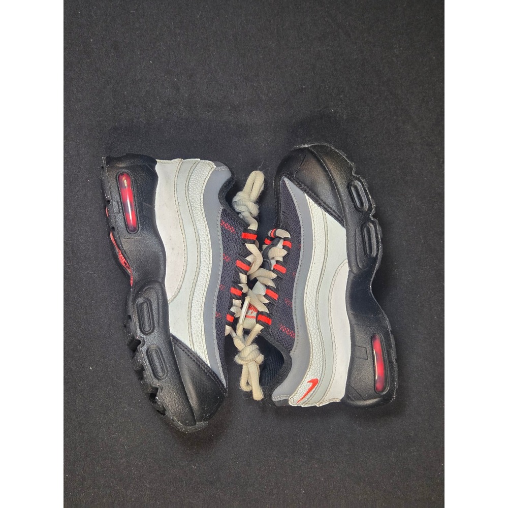 Nike Air Max 95 Recraft Kids Sneakers Black Grey Red CJ3908-101 Size 10C